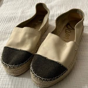 Sam Edelman leather/canvas espadrilles